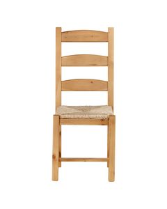 Chaise en bois à barreaux et paille rustique - Avoriaz