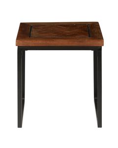 Bout de canapé carré en bois et métal Noldor