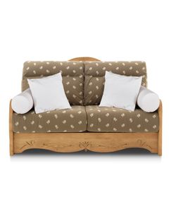 Canapé convertible pin massif sculpté 140 x 200 cm Edelweiss taupe Aspin
