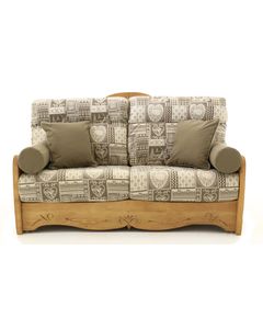 Canapé convertible pin massif sculpté 140 x 200 cm Trentino taupe Aspin