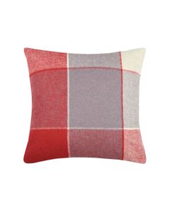 Coussin rouge et gris à carreaux carré 40x40 cm en tissu mélangé coeurchevel